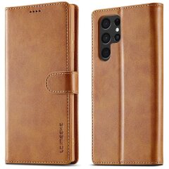 Чохол LC.IMEEKE Wallet Case для Samsung Galaxy S22 Ultra - Light Brown