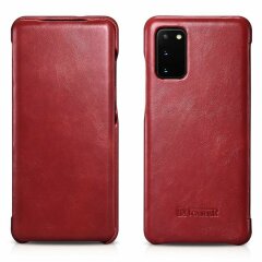 Кожаный чехол ICARER Slim Flip для Samsung Galaxy S20 (G980) - Red