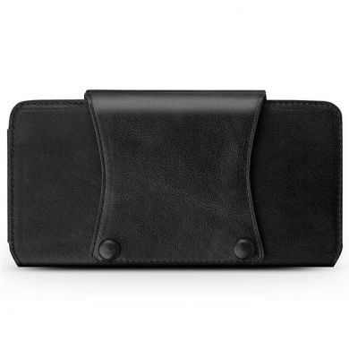 Кожаный чехол на пояс QIALINO Belt Holster для смартфонов - Black