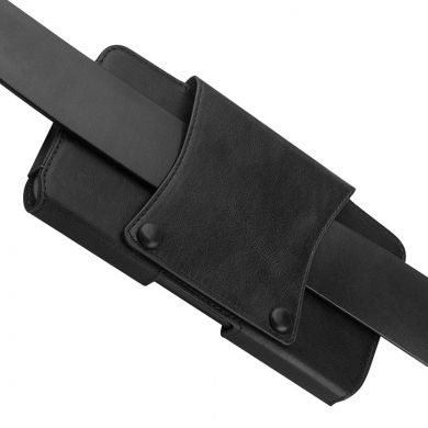 Кожаный чехол на пояс QIALINO Belt Holster для смартфонов - Black