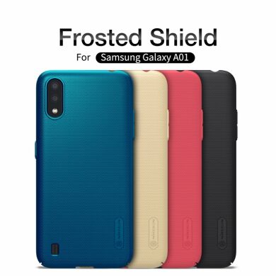 Пластиковый чехол NILLKIN Frosted Shield для Samsung Galaxy A01 (A015) - Blue