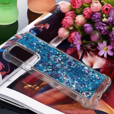 Силиконовый (TPU) чехол Deexe Liquid Glitter для Samsung Galaxy A72 (А725) - Blue