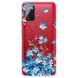 Силиконовый (TPU) чехол Deexe Pretty Glossy для Samsung Galaxy A02s (A025) - Blue Flower. Фото 1 из 4