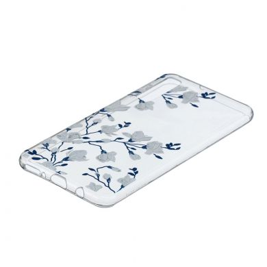 Силиконовый (TPU) чехол Deexe Pretty Glossy для Samsung Galaxy A7 2018 (A750) - White Flower