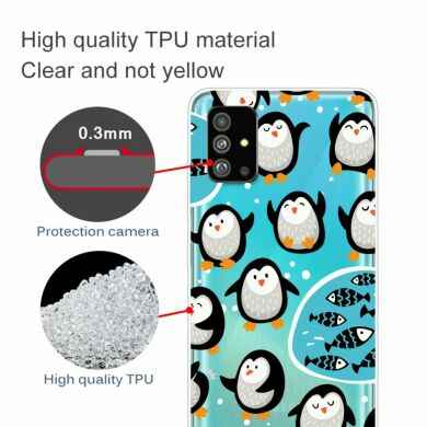 Силиконовый (TPU) чехол Deexe Pretty Glossy для Samsung Galaxy S20 (G980) - Penguin