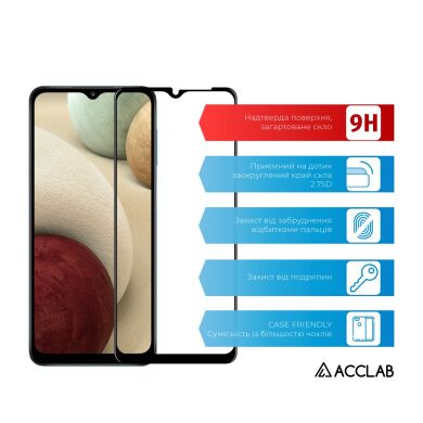 Защитное стекло ACCLAB Full Glue для Samsung Galaxy A12 (A125) / A12 Nacho (A127) - Black