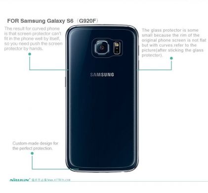 Защитное стекло Nillkin Amazing H Back Protector на заднюю панель Samsung Galaxy S6 (G920)