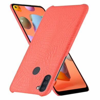 Защитный чехол Deexe Croco Style для Samsung Galaxy M11 (M115) - Red