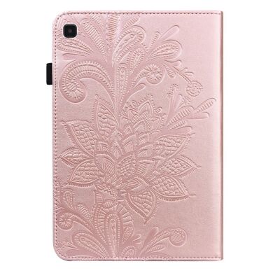 Защитный чехол Deexe Flower Print для Samsung Galaxy Tab A7 Lite (T220/T225) - Rose Gold
