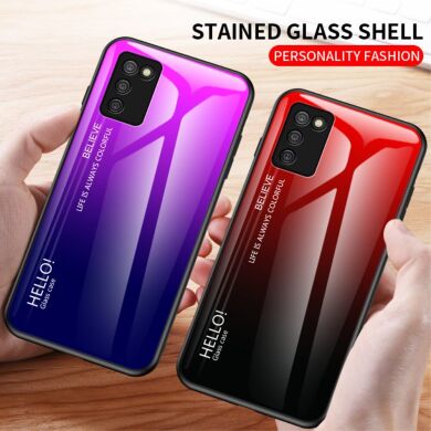 Защитный чехол Deexe Gradient Color для Samsung Galaxy A03s (A037) - Black / Red