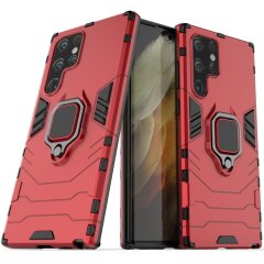 Захисний чохол Deexe Hybrid Case для Samsung Galaxy S22 Ultra - Red