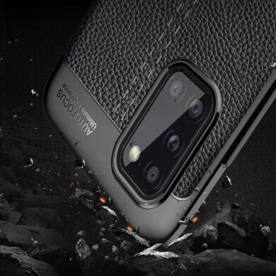 Защитный чехол Deexe Leather Cover для Samsung Galaxy A02s (A025) - Black