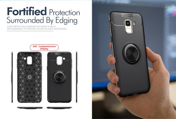 Защитный чехол UniCase Magnetic Ring для Samsung Galaxy J6 2018 (J600) - Black / Red