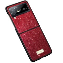 Защитный чехол SULADA Dazzling Glittery (FF) для Samsung Galaxy Flip 4 - Red