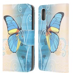 Чехол-книжка Deexe Color Wallet для Samsung Galaxy A02 (A022) - Blue Butterfly