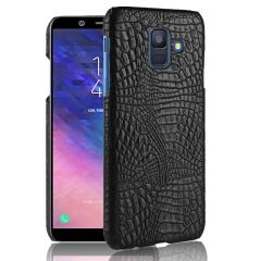 Пластиковый чехол Deexe Croco Style для Samsung Galaxy A6 2018 (A600) - Black