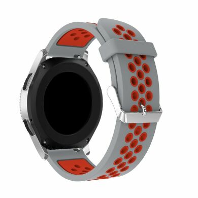 Ремешок Deexe Dual Color для Samsung Galaxy Watch 46mm / Watch 3 45mm / Gear S3 - Grey / Red