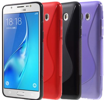 Силиконовая накладка Deexe S Line для Samsung Galaxy J7 2016 (J710) - Red