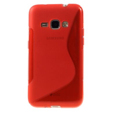 Силиконовый чехол Deexe S Line для Samsung Galaxy J1 2016 (J120) - Red