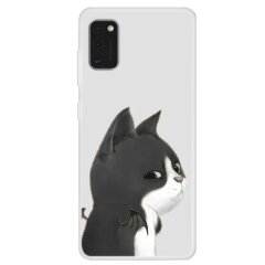 Силиконовый (TPU) чехол Deexe Life Style для Samsung Galaxy A41 (A415) - Black Cat