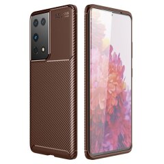 Захисний чохол Deexe Fusion для Samsung Galaxy S21 Ultra - Brown