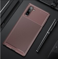 Защитный чехол IPAKY Carbon Fiber для Samsung Galaxy Note 10 (N970) - Brown