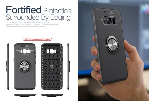 Защитный чехол UniCase Magnetic Ring для Samsung Galaxy S8 (G950) - Black / Red