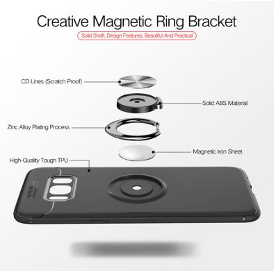 Защитный чехол UniCase Magnetic Ring для Samsung Galaxy S8 (G950) - Black / Rose Gold
