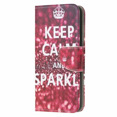 Чехол-книжка Deexe Color Wallet для Samsung Galaxy A21s (A217) - Keep Calm and Sparkle