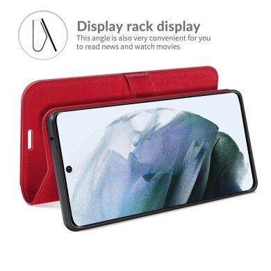 Чехол-книжка Deexe Wallet Style для Samsung Galaxy S21 FE (G990) - Red