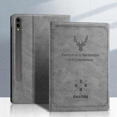 Чехол-книжка UniCase Deer Pattern для Samsung Galaxy Tab S9 (X710/716) - Grey