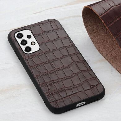 Кожаный чехол UniCase Croco Skin для Samsung Galaxy A53 (A536) - Brown