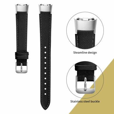 Ремешок Deexe Leather Strap для Samsung Galaxy Fit (SM-R370) - Black