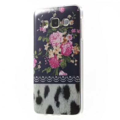 Силиконовая накладка Deexe Pretty Flowers для Samsung Galaxy A3 (A300) - Black