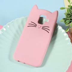 Силиконовый (TPU) чехол Deexe Cat 3D Series для Samsung Galaxy A6 2018 (A600) - Pink