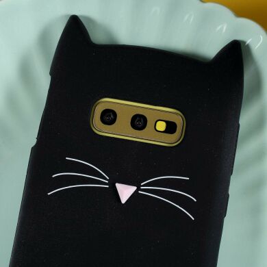 Силиконовый (TPU) чехол Deexe Cat 3D Series для Samsung Galaxy S10e (G970) - Black