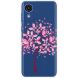 Силиконовый (TPU) чехол Deexe Pretty Glossy для Samsung Galaxy A03 Core (A032) - Pink Flowers. Фото 1 из 3