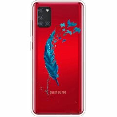 Силиконовый (TPU) чехол Deexe Pretty Glossy для Samsung Galaxy A21s (A217) - Feather
