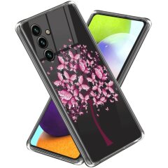 Силіконовий (TPU) чохол Deexe Pretty Glossy для Samsung Galaxy A55 (A556) - Pink Flowers