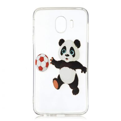 Силиконовый (TPU) чехол Deexe Pretty Glossy для Samsung Galaxy J4 2018 (J400) - Panda Plays Football