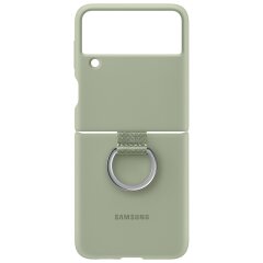 Защитный чехол Silicone Cover with Ring для Samsung Galaxy Flip 3 (EF-PF711TMEGRU) - Olive Green