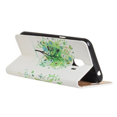 Чехол Deexe Life Style Wallet для Samsung Galaxy J2 Core (J260) - Green Flower Tree