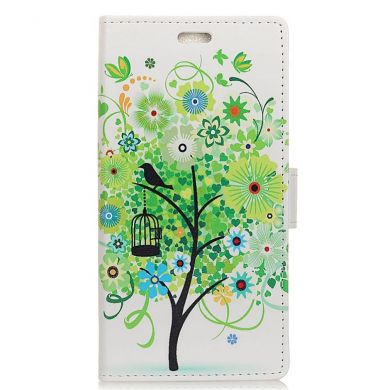 Чехол Deexe Life Style Wallet для Samsung Galaxy J2 Core (J260) - Green Flower Tree