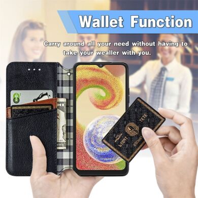 Чехол Deexe Rhombus Wallet для Samsung Galaxy A04 (A045) - Grey