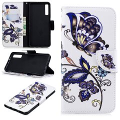 Чехол-книжка Deexe Color Wallet для Samsung Galaxy A7 2018 (A750) - Butterfly and Flower