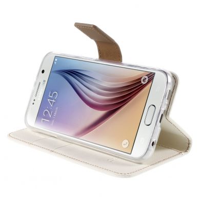 Чехол-книжка ROAR KOREA Cloth Texture для Samsung Galaxy S6 (G920) - White