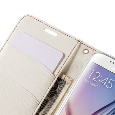Чехол-книжка ROAR KOREA Cloth Texture для Samsung Galaxy S6 (G920) - White
