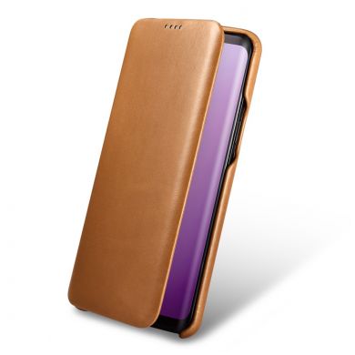 Кожаный чехол-книжка ICARER Slim Flip для Samsung Galaxy S9 (G960) - Khaki