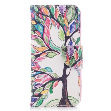 Чехол-книжка Deexe Color Wallet для Samsung Galaxy A8 2018 (A530) - Colorful Tree