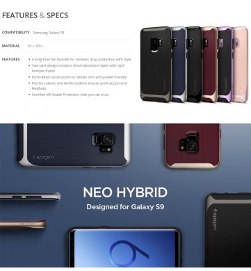 Защитный чехол SGP Neo Hybrid для Samsung Galaxy S9 (G960) - Gunmetal